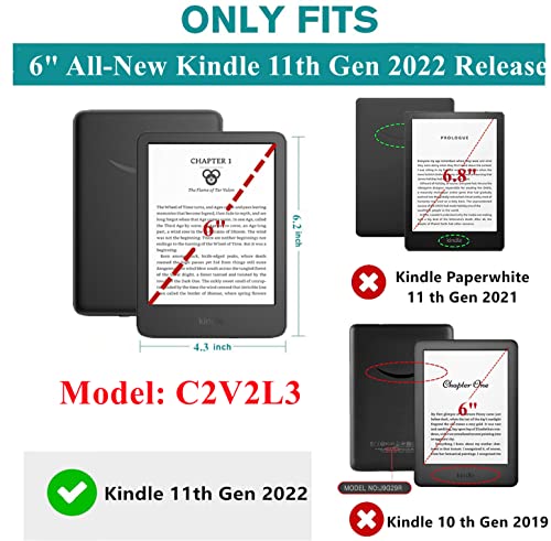 Capa para Kindle de 11ª geração lançado em 2022, modelo: C2V2L3. (não para o Kindle Paperwhite de 11
