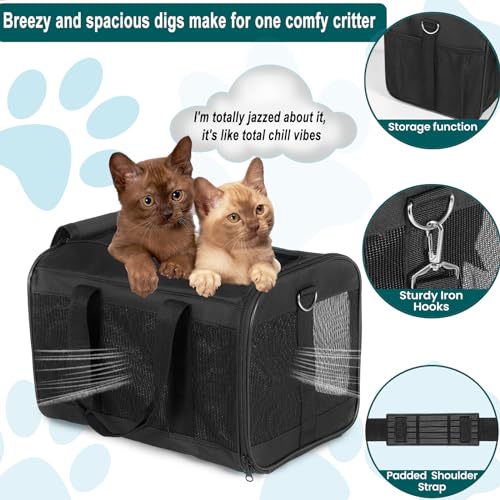 Cat-Dog-Pet-Carrier-for-Small-Medium-Cats-Puppies-up-to-15-LbsTSA-Airline-Approved-Carrier-Soft-SidedComfortableConvenientProtable-and-Breathable-Pet-Travel-Carrier-Removable-Fleece-Pad