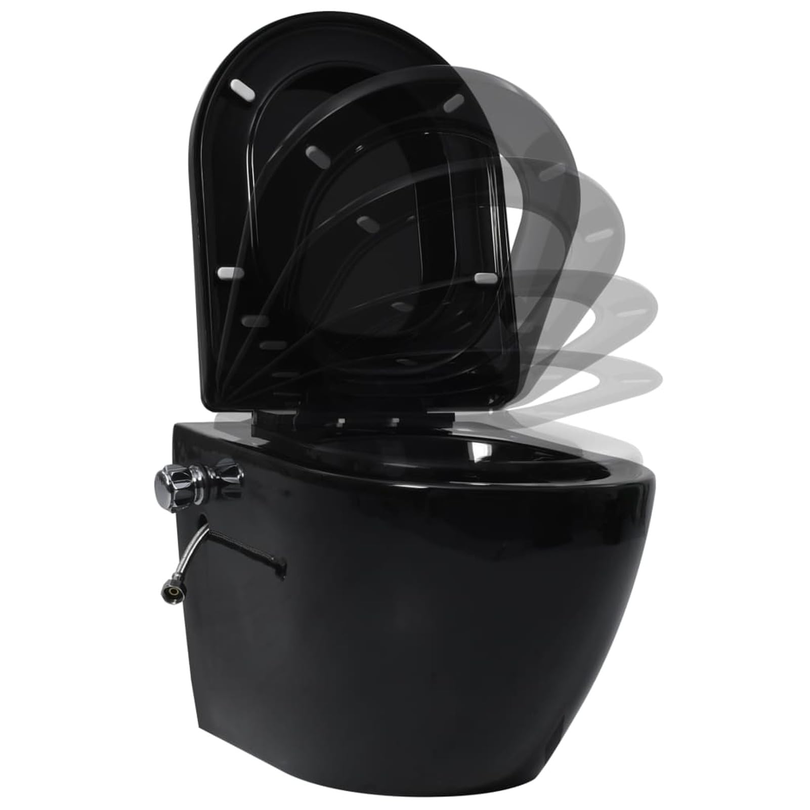 Inodoro suspendido sin Borde con Cisterna Oculta cerámica Negro, Inodoro Completo, Baños Completos, Toilet