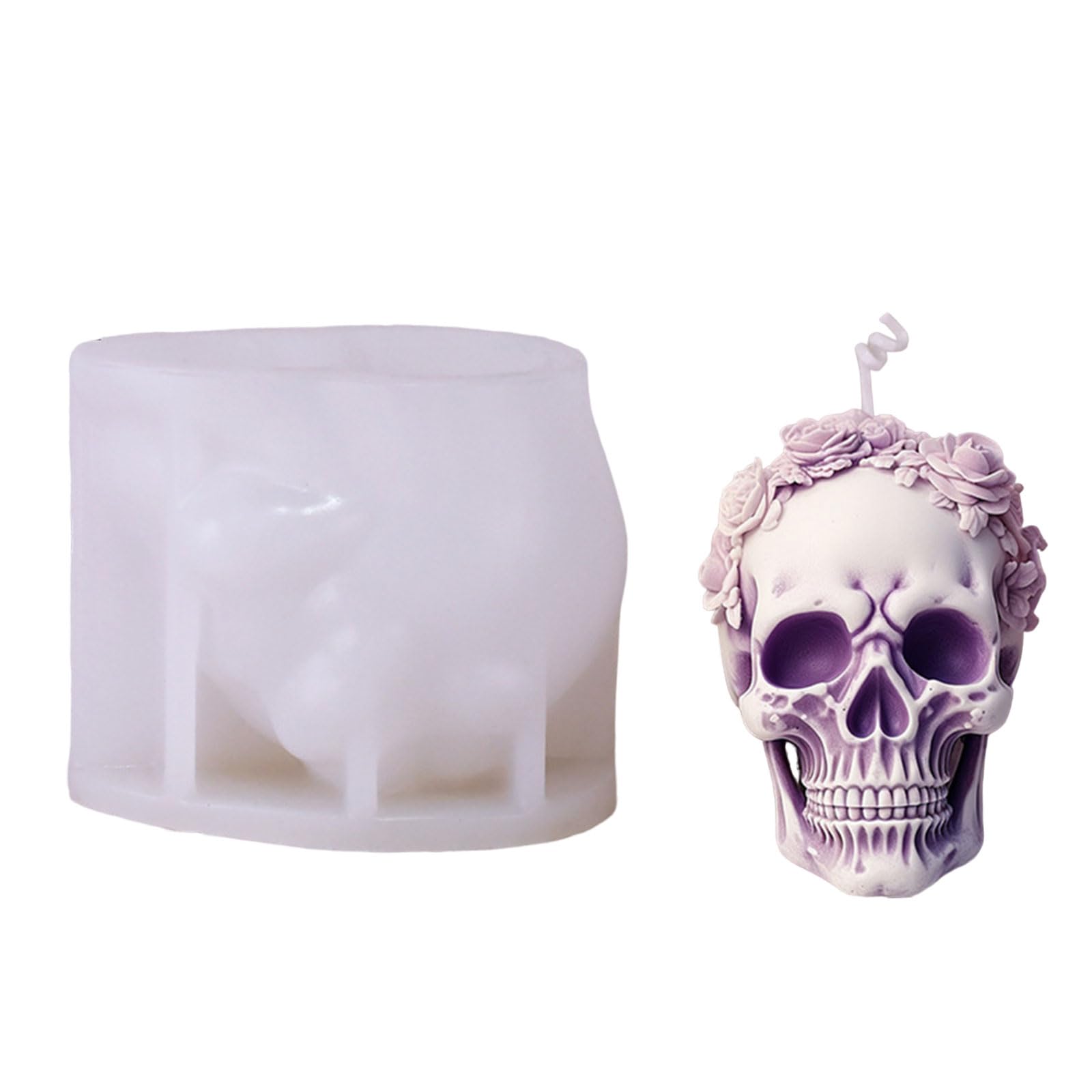 Alksubbm Halloween Skull Statue Molds for Gypsum Decorations Home Decorations Craft, Statue Molds