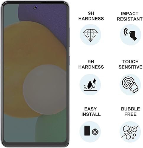 Miniatura 4 de VIESUP Protector de pantalla de privacidad para teléfono Samsung Galaxy A52 5G  Película de vidrio templado ultrafina antirreflejos antiespía