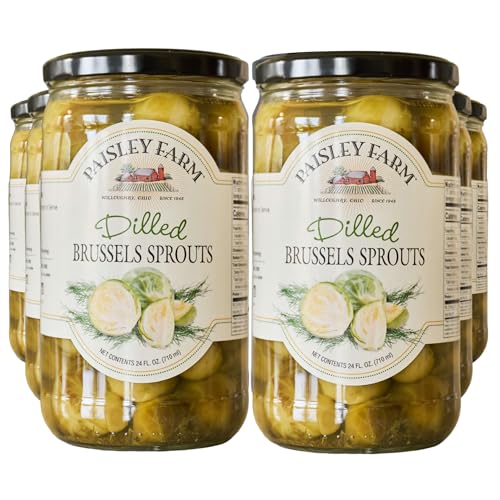 Paisley Farm Dilled Brussels Sprouts, 24oz Jars – 6 Pack