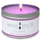 Wax and Oils Soy Wax Aromatherapy Scented Candles &lpar;Lavender&rpar; 8 Ounces&period; Single