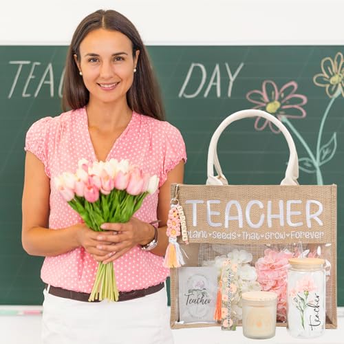 Image of Elysirise Teachers Appreciation Gift,Teacher Gifts for Women,Teacher Gifts with Tote Bag Glass Cup