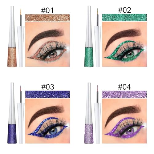 Set de 16 delineadores líquidos glitter coloridos miniatura 3