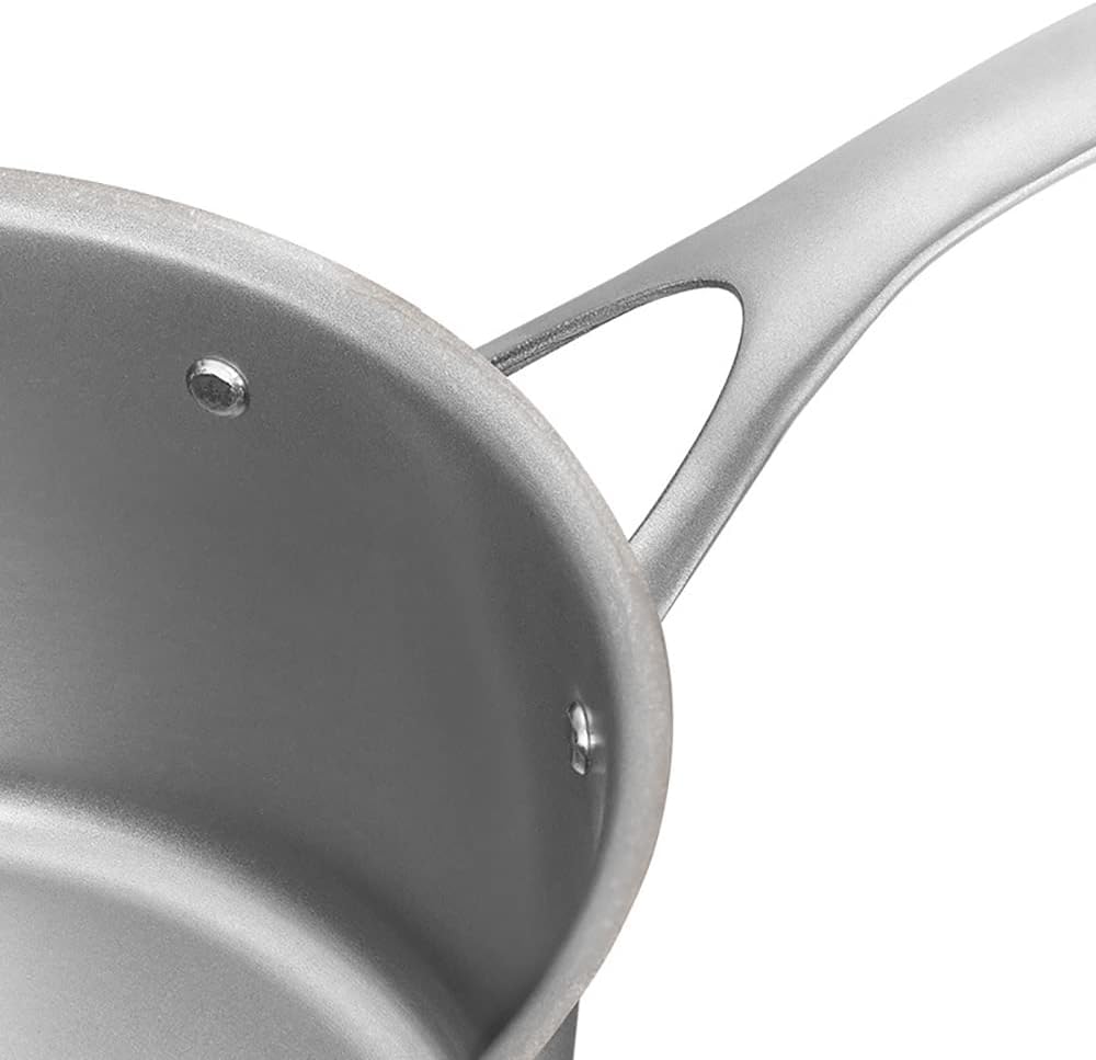 Pure Titanium Sauce Nonstick, 7.1 Inch with Tempered Glass Lid Glass Milk Pot Uncoated Home Stock Pot Home Gas Induction Cooking