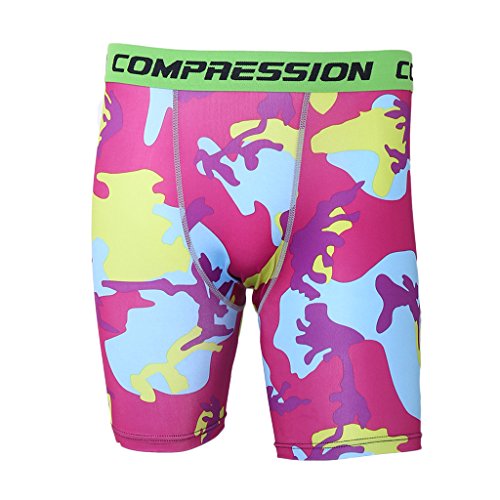 LLLucky Men's Sports Base Layer Short Pants Gym Wicking Compression Shorts Cycling Elasticy Tights Drawers Red Extra Large