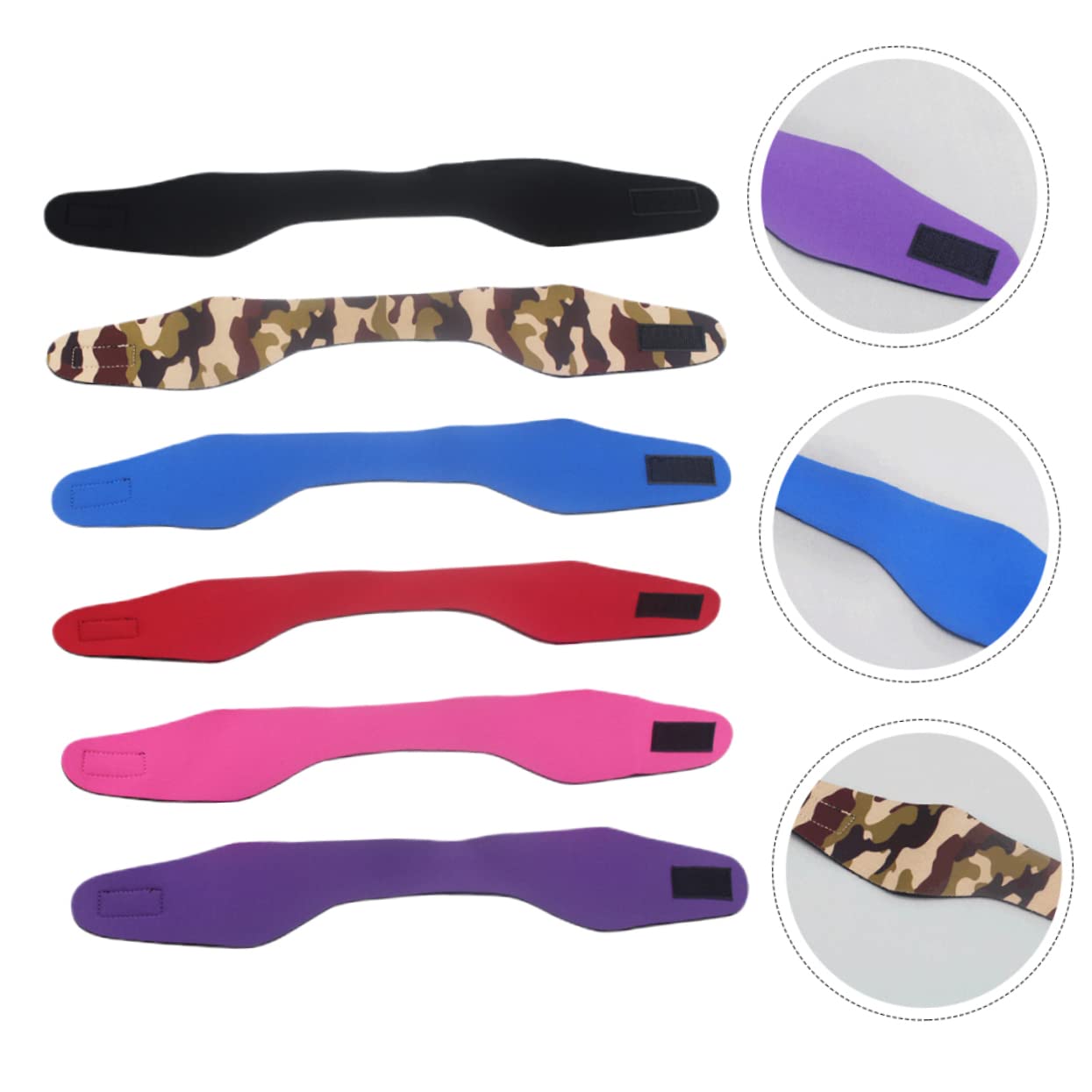 Toyvian 2 series Diadema Impermeable Con Protección Para Los Oídos Banda Para Las Orejas Para Nadar Diadema Para Deportes Acuáticos Diadema Para Natación Diadema 6 piezas x 2