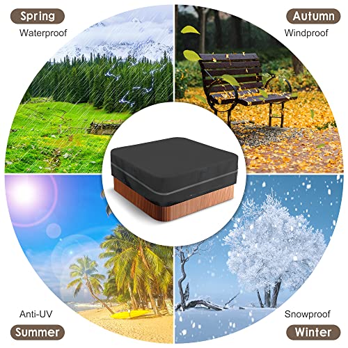 Bonhams Square Hot Tub Cover,Waterproof 600D Polyester Oxford Fabric SPA Cover Heavy Duty Weather-Resistant Outdoor SPA… - Image 6