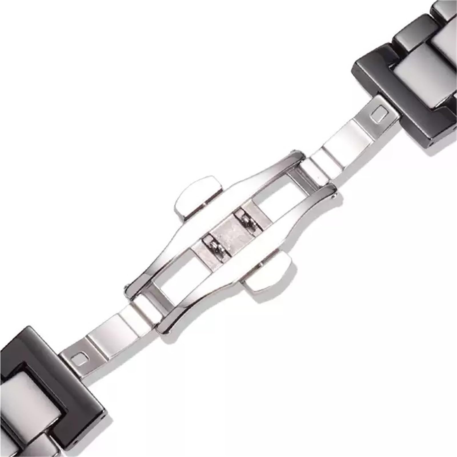 cinturino dell'orologio Accessori for braccialetti in ceramica Cinturino di ricambio comfort nero con fibbia pieghevole in acciaio inossidabile da 20 mm
