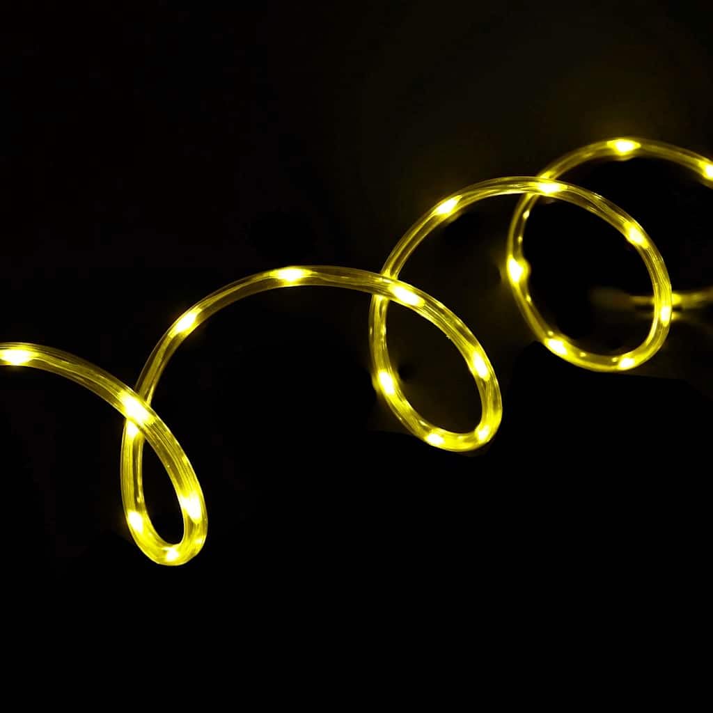 Lichtseil mit 240 LEDs Warmes Weiß 10 m PVC für Innen- und Außenbereich flexible Dekoration mit 8 Lichteffekten dimmbar wetterfest