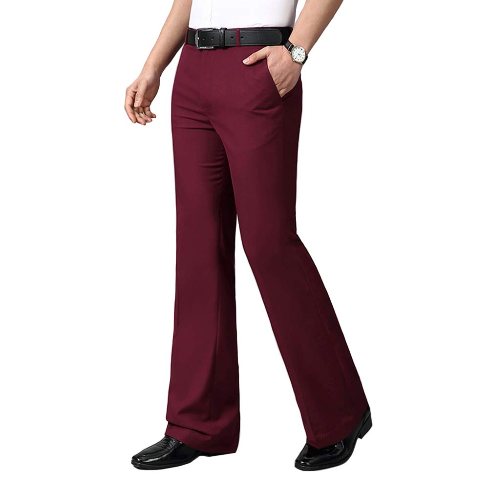 Haorun Men Bell Bottom Pants Vintage 60s 70s Flare Formal