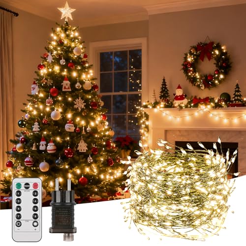 Czemo Lichterkette Außen Lichterkette Innen,20M 400er LED...
