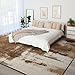 Kelarea Living Room Rug, 6x9 Rug Modern Abstract Washable Rugs Brown Faux Wool Vintage Carpets, Non Slip Rug for Bedroom, Dining Room, College Dorm, Kids Playroom, Home Office