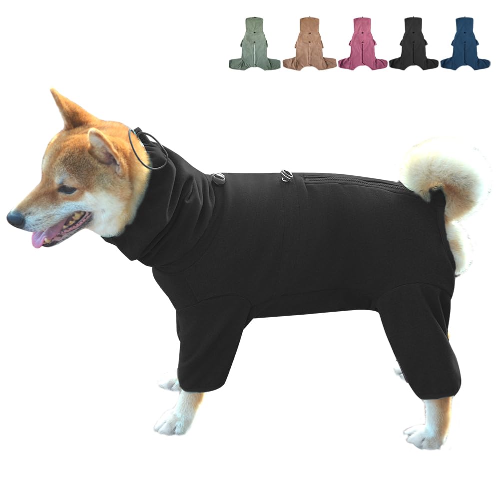 Pigiama per cani di taglia grande, elasticizzato extra large, adatto per adulti, cani di taglia media, tuta per animali domestici a quattro zampe, abbigliamento per animali domestici (nero, 3XL