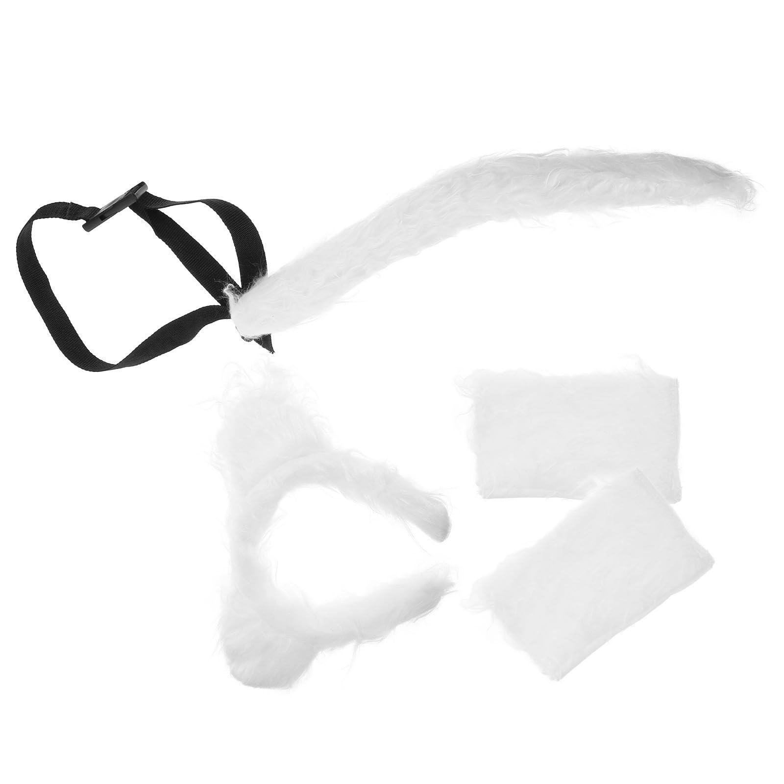 Healeved 4 Piezas Conjunto de Orejas y Cola de Canino para Mujer, Blanco,