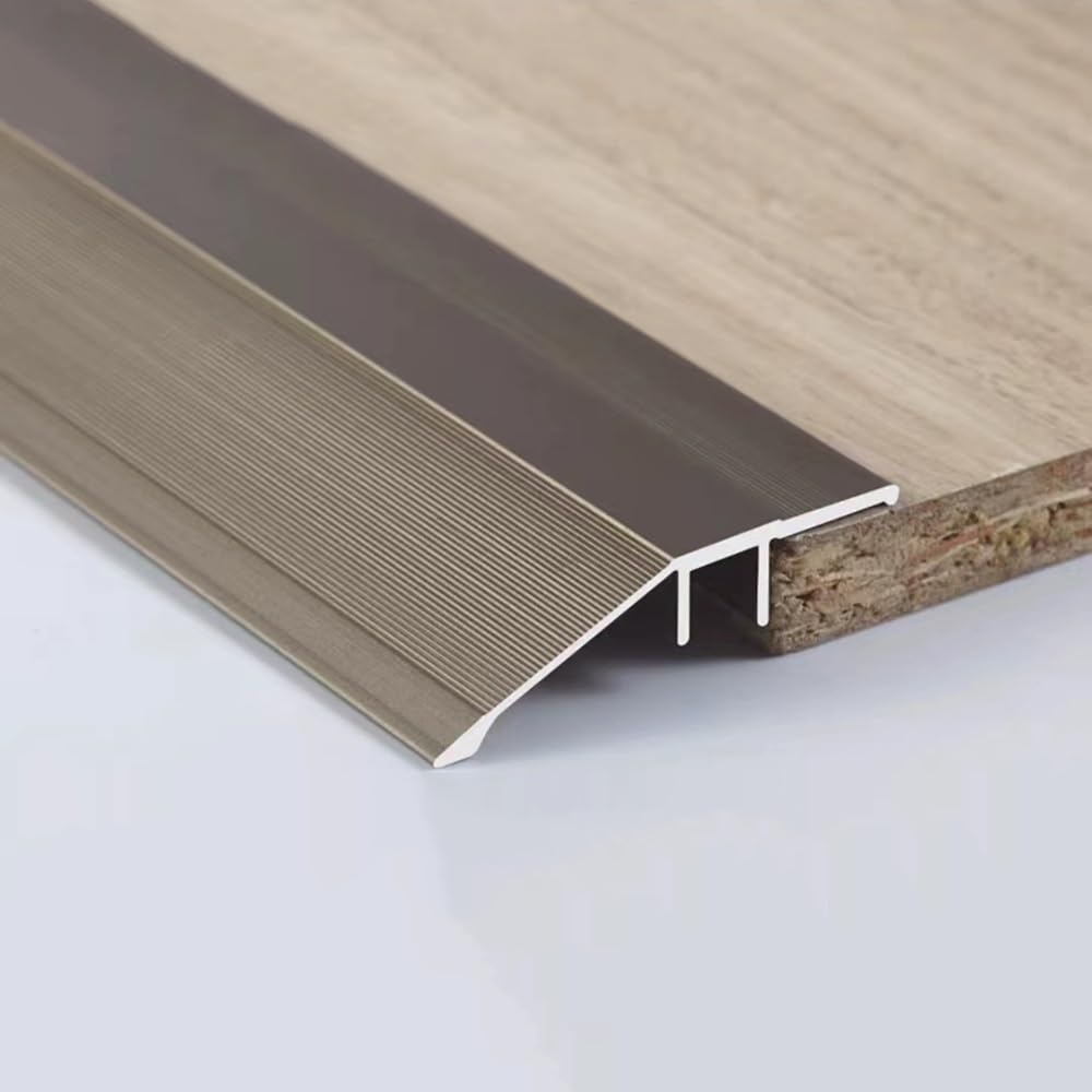 Qspnvfb Champagne-B Door Wheelchair Ramp Transition Strip, Aluminum Floor Divider Strip, Threshold Edging Strips, Laminate Floor Divider Strip For Doorways(,90X4.3cm (36" X 1 3/4")