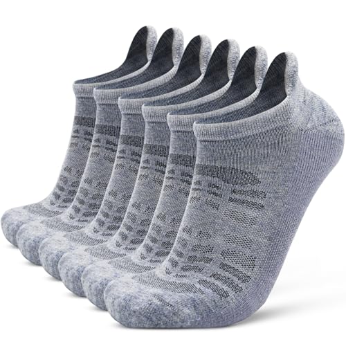Image of Busy Socks Ankle Merino Wool Blend Running Walking Socks for Men Women Compression Support Athletic Low Cut Cushioned Socks