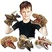 Yolococa Dinosaur Hand Puppets Realistic Latex Soft Animal Toys Set, Tyrannosaurus, Triceratops, Stegosaurus Hand Puppet Toys Gift for Kids, Party Imaginative Games, 3 Pack