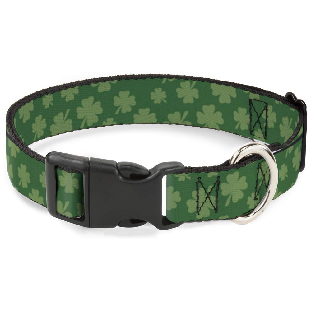Collier chien trèfles verts Saint-Patrick taille medium réglable large