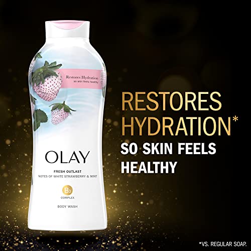 Olay Fresh Outlast Cooling White Strawberry & Mint Body Wash, 22 Oz, (4 Count) #TOP2