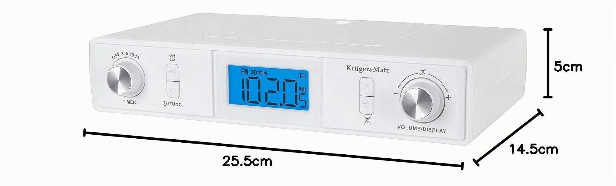 Krüger&Matz KM0817 Radio de Cocina semiintegrable, con Bluetooth (Pantalla LCD, Temporizador, Despertador)