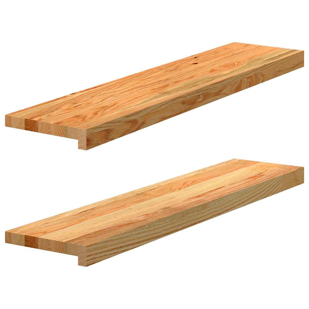 vidaxl Solid Oak Window Sills 2 pcs Light Brown 90x20x2 cm - ic untreated Wood ledges for Home/Office Display