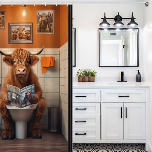 Rideau de douche vache en polyester imperméable 122x183 cm