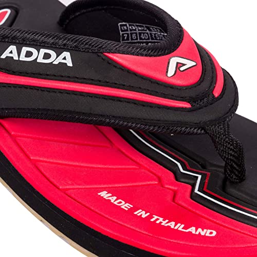 Image of ADDA Men's Slipper (BLACK /RED, numeric 6)