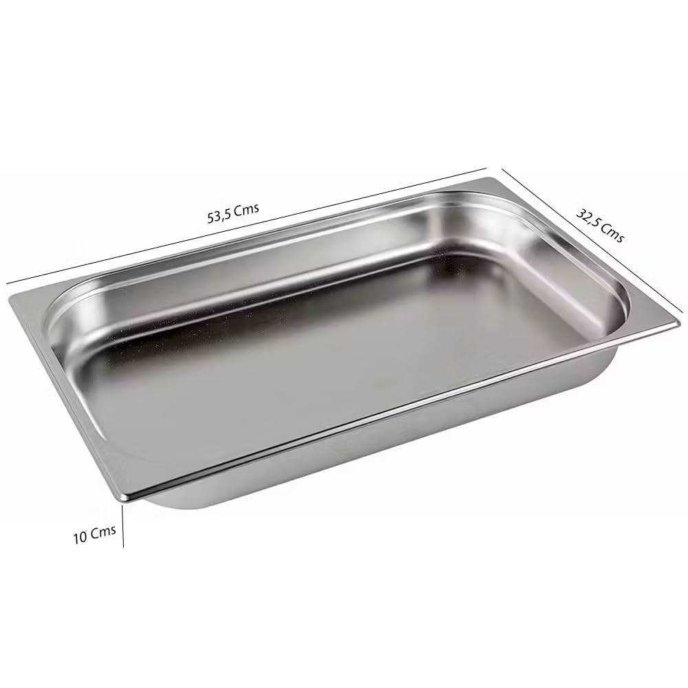 Lote 6 Cubetas Gastronorm GN 1/1-100 mm profundidad fabricadas en acero inoxidable. | Bandejas Horno | Bandejas Gastronorm 1/1 | Recipiente GN 1/1 530x320x100 mm | 13,3 lts