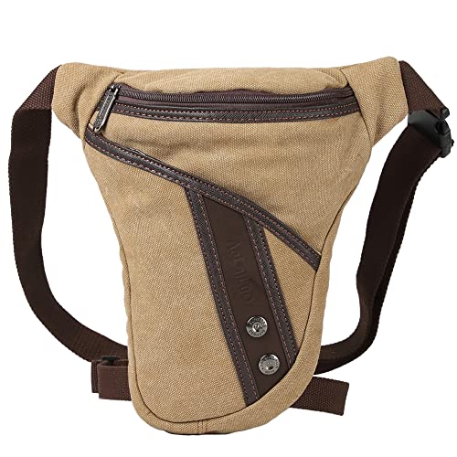 Yotonna 薄型 レッグバッグ バイク用 帆布 レッグポーチ 多機能ウェストポーチ メンズ 軽量 ホルスターバッグ ミリタリー 戦術 自転車 登山 全6色