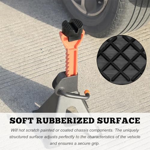 Image of 2 PCS Car Jack Stand Support Pad, Universal Floor Jack Stand Rubber Pad Guard Adapter, Unique Design Slotted Frame Rail Pinch Welds Protector for Floor Jacks, Car Accessories