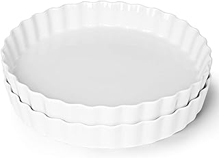 ONTUBE Pie Pans 11 Inches Ceramic Quiche Pans, Round Pie Tins for Baking...