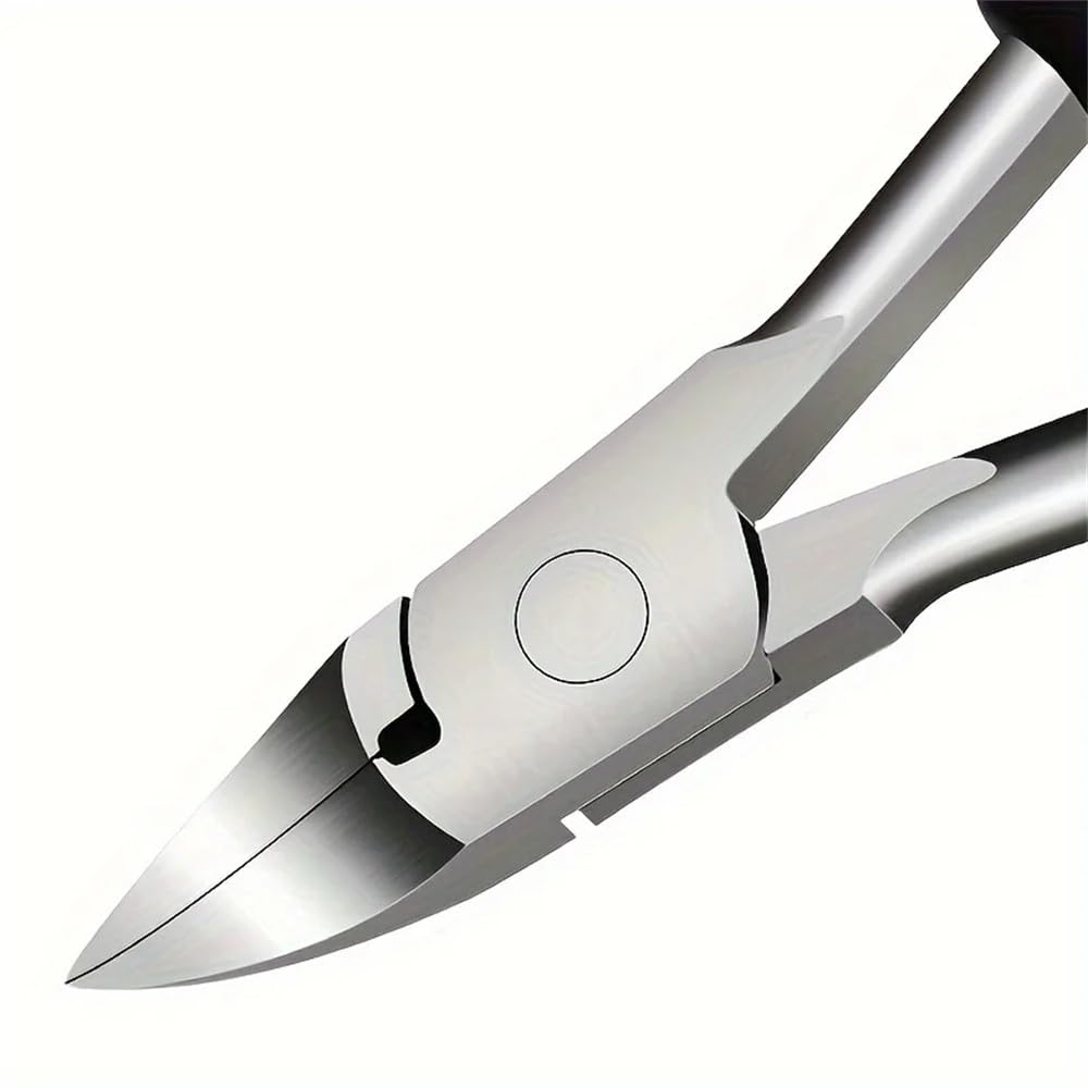 Professioneller konkaver Nagelknipser aus Edelstahl für dicke Nägel und eingewachsene Zehennägel. Scharfe, gebogene Klinge für einfaches Trimmen. D80, rot, 1 Stück
