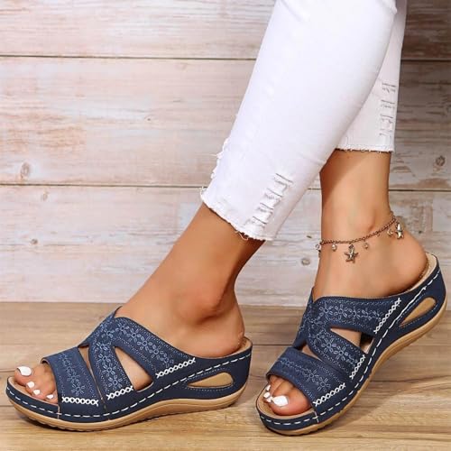 Orthopedic Wedge Sandals for Women 2025 Comfortable Dressy Summer Open Toe Platform Sandals Casual Slip on Beach Flats Outdoor flip flops Shoes3