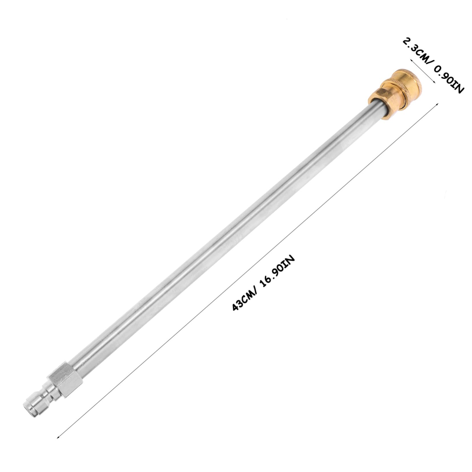 Varillas de Extensión 2 Piezas para Hidrolavadora de Alta Presión, Acero Inoxidable y Cobre Accesorios Compatibles M22 a 1/4 Pulgada para Lavado de Coches y Techos
