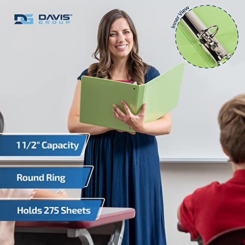 Image of Easyview 3-Ring Binder, 1.5 inch Round Rings, Fashion Colors, 4 Pack | Heavy-duty binder, fits 8.5 inch x 11 inch paper, customizable clear-view cover, made in Canada, ideal for school or office use
