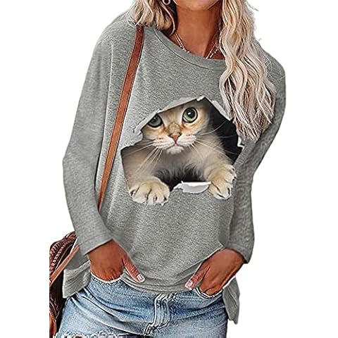 T-shirt Colisha chat 3D gris XXXXL Cover