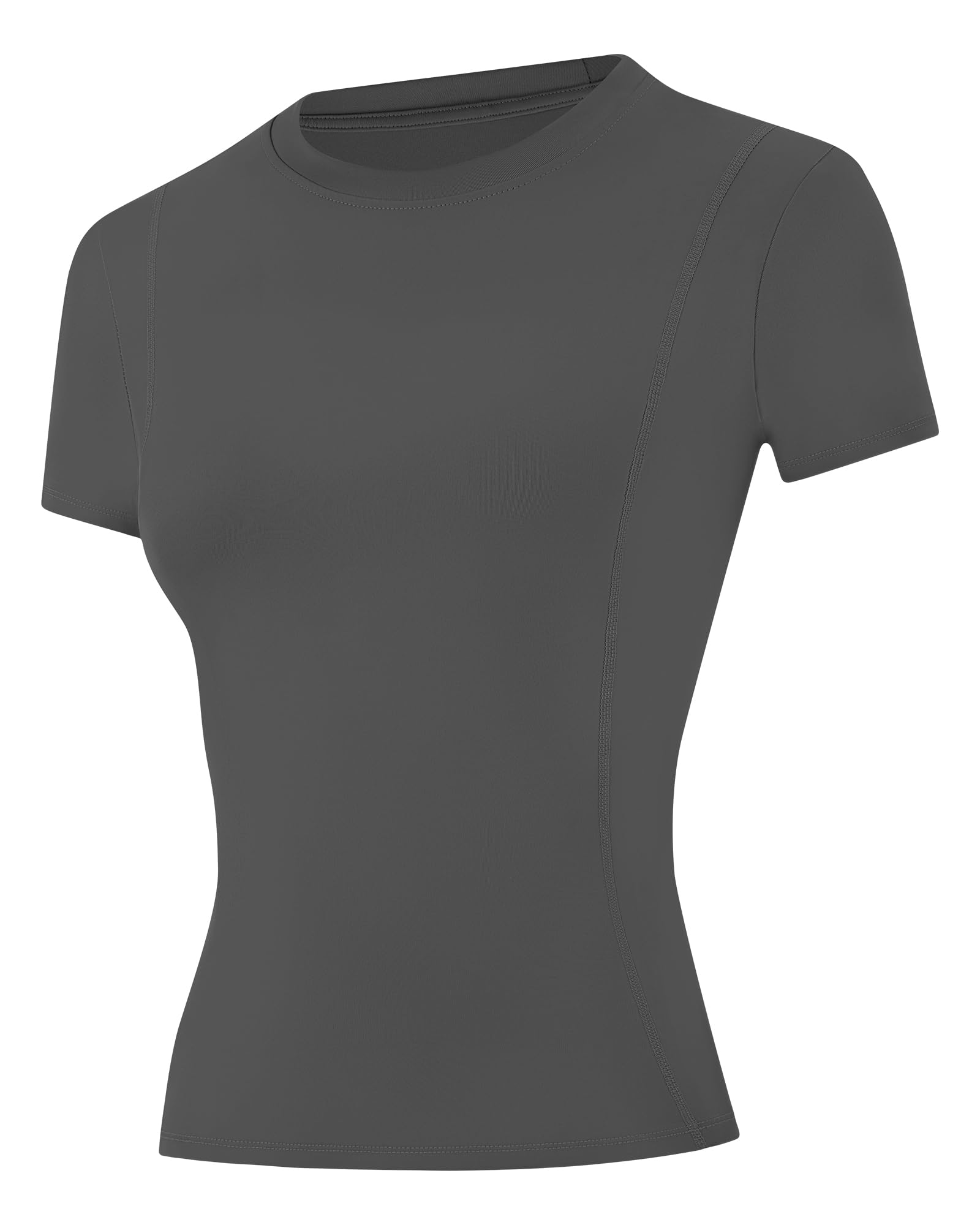 Runhit Kompressionsshirt Damen Kurzarm, Sportshirt mit Klassischem Schulter-Schnitt, Atmungsaktives Funktionsshirt Schnell trocknend, Sport T-Shirt für Fitness Gym Laufen Yoga
