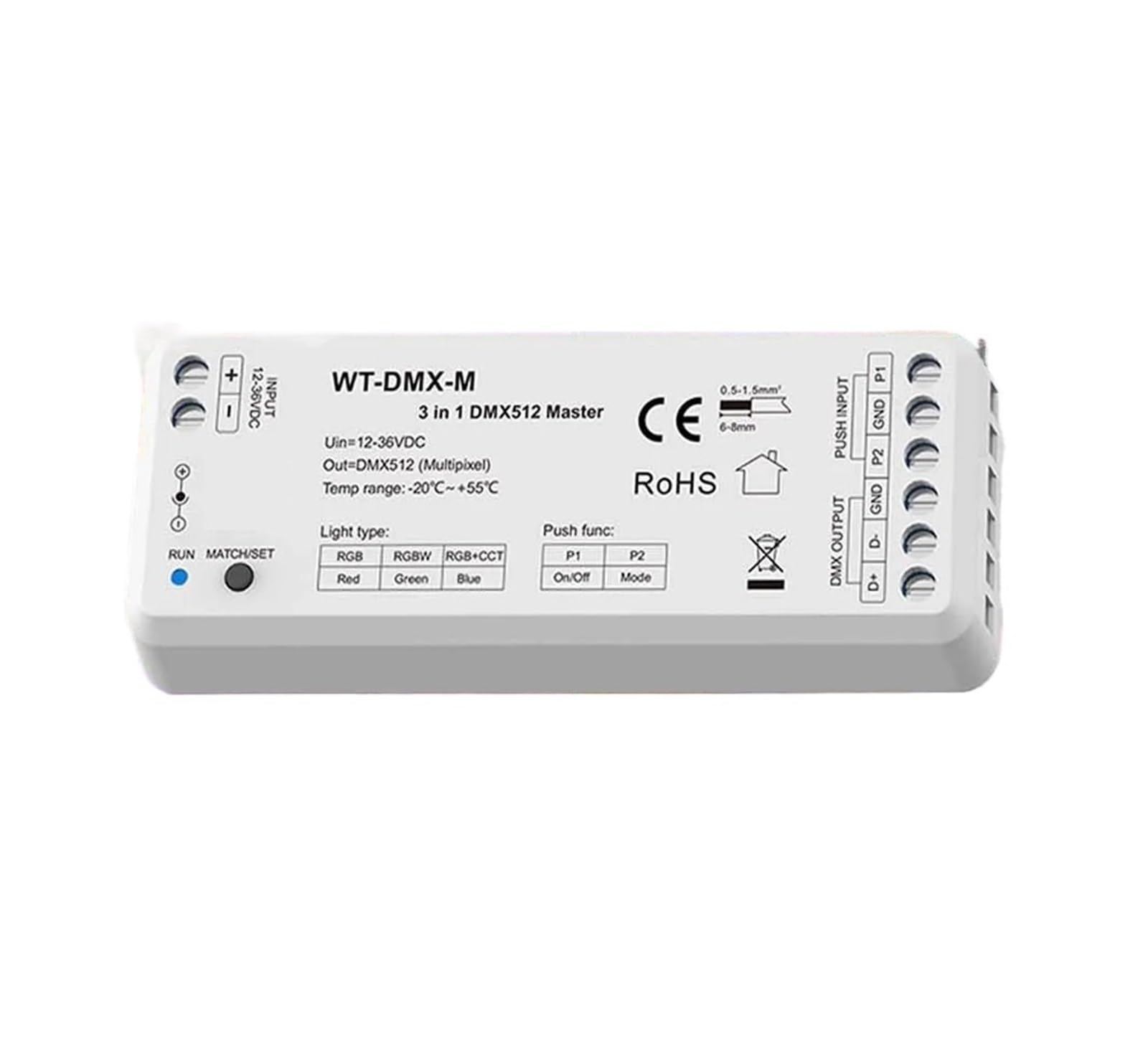 Régulateur DMX512 RGBWT-DMX-M pour bande LED pixel avec télécommande R9 - 3