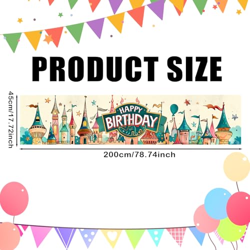 Image of Nuxovilar Castle Birthday Banner 78x17 inch Polyester