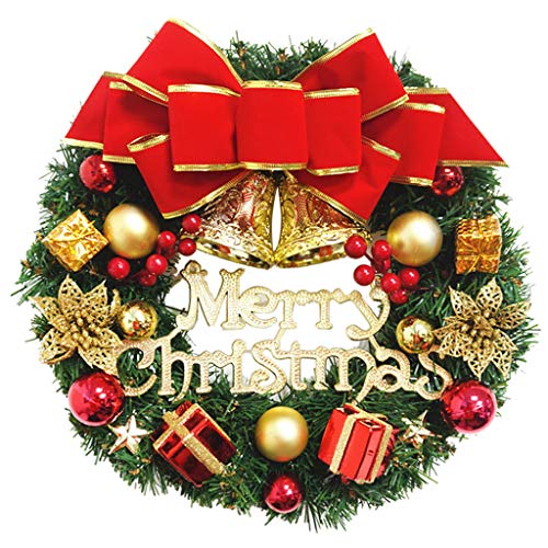 Couronne de Noël YZCIS pour porte d'entrée d'hiver sans charme