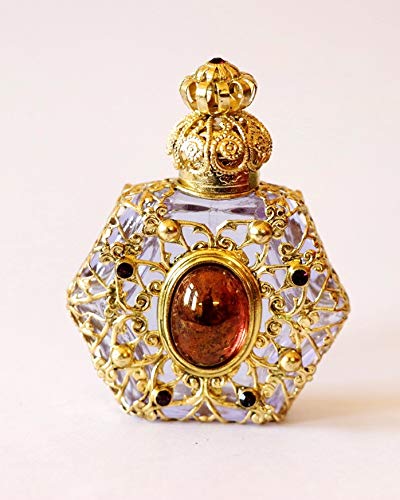 Flacons Parfum de Luxe. Un Savoir Faire Artisanal de Plus de 150 Ans. en Verre Transparent Lilas et Filigrane, Huile Essentielle, Parfum. Haute qualité. Ht 63 mm. Vol 7 ML.