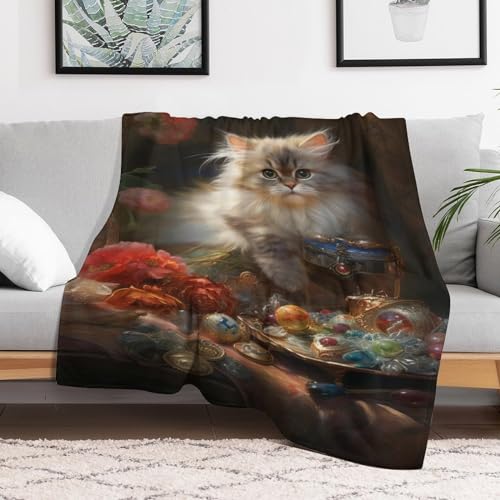 Couverture de lit flannel chat rides résistantes plaid canapé durable - 3