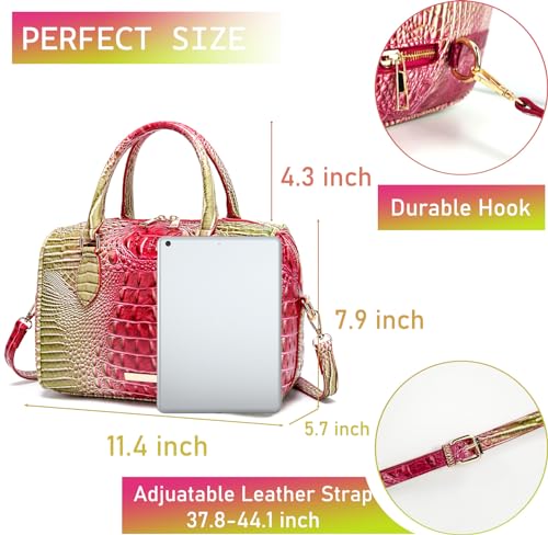Image of Makcr Joacbv Top-Handle Crocodile Purses For Women Crossbody Leather Bags Trendy Large Capacity Tote with Shoulder Strap