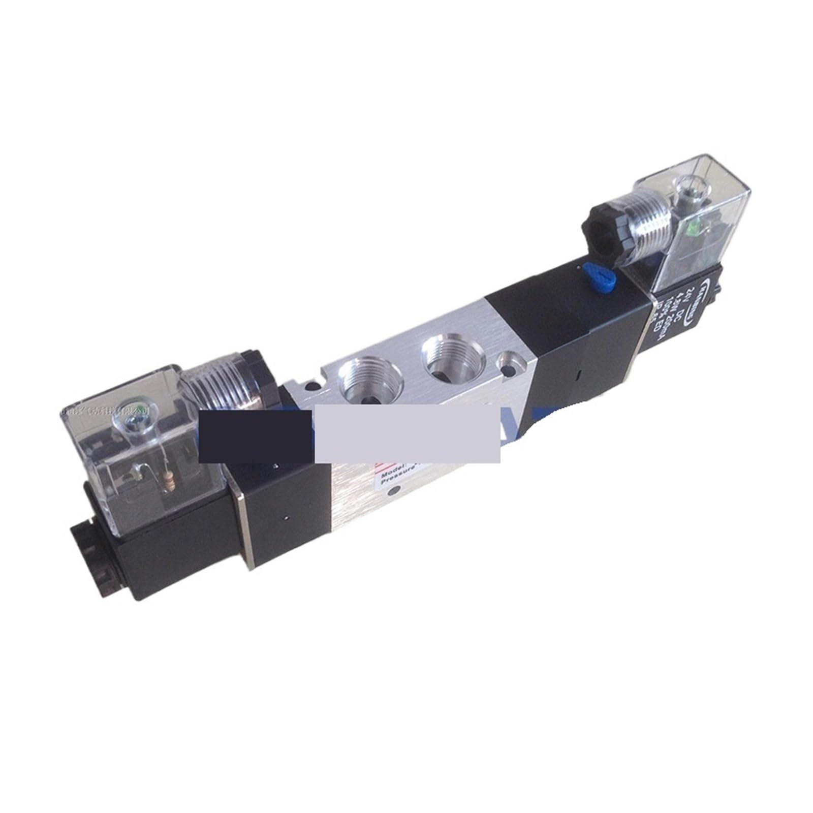 Electroválvula neumática de Aire 4V330E/C/P-08/10, Doble Bobina, Puerto 1/4" 3/8, CA 220 V, válvula de Control de 5/3 vías con Enchufe y luz LED.(4V330E-08,AC220V)