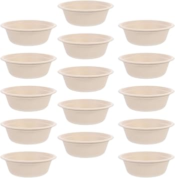 Disposable Paper Bowls 350ml Biodegradable Pulp Ramen Containers Multipurpose Food Bowls for Home, Camping, Bbq 100pcs