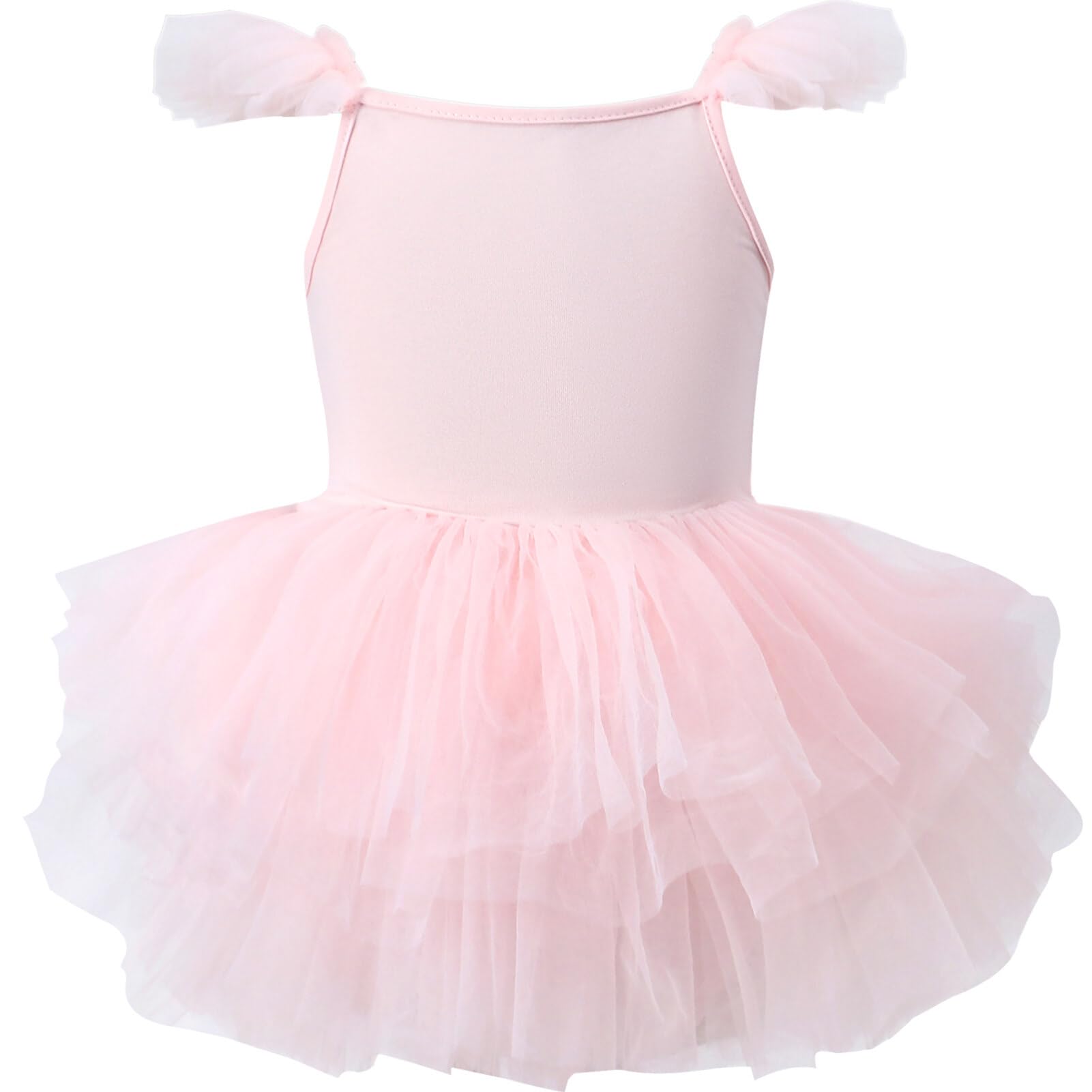 SEAUR Ballet Tutu Dress for Girls Toddler Leotard Fluffy Ruffle Snap Crotch Ballerina Costume Little Kids Dance Outfits - 18-24 Months - Pink-04