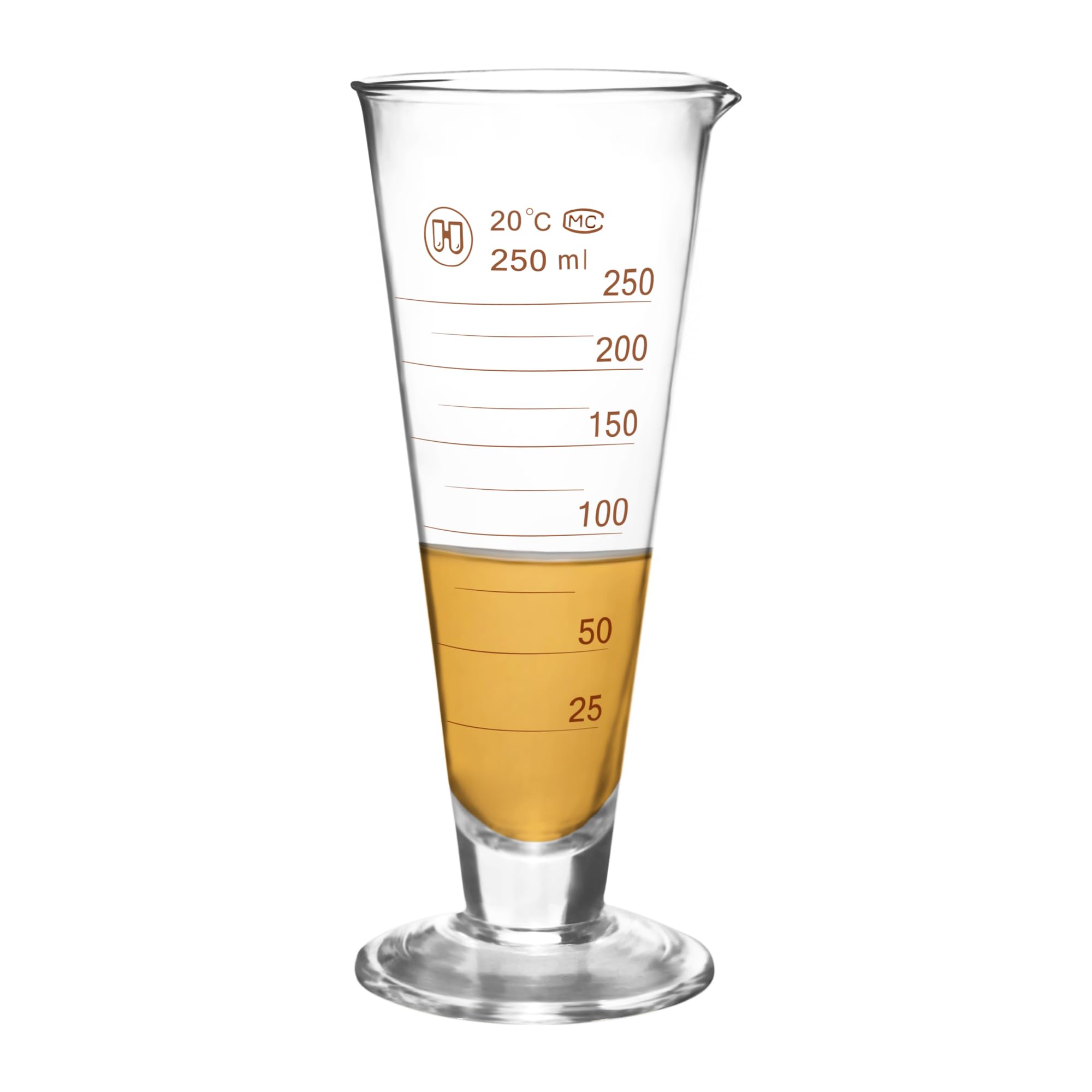 Tazza graduata in vetro borosilicato resistente al freddo e al calore, 250 ml, con manico, adatta al microonde, trasparente, per tè, succhi di frutta, caffè
