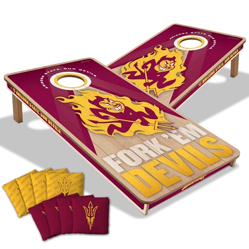 YouTheFan NCAA Arizona State Sun Devils Slogan 2’ x 4’ All Wood Cornhole